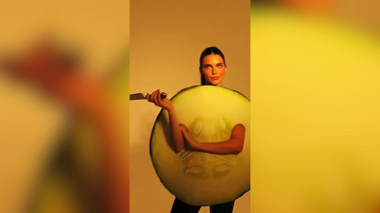 Kendall Jenner mocks viral cucumber cutting by dressing as one for Halloween