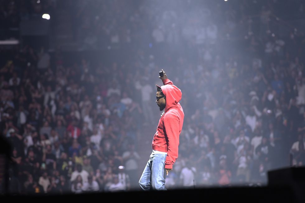 Kendrick Lamar performs onstage during The Pop Out \u2013 Ken & Friends Presented by pgLang and Free Lunch at The Kia Forum on June 19, 2024 in Inglewood, California