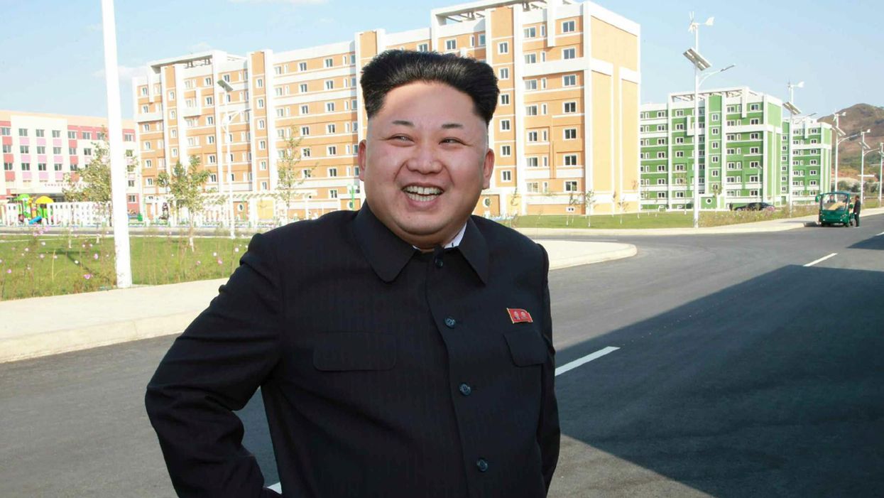 Kim Jong-un at the Wisong Scientists Residential District