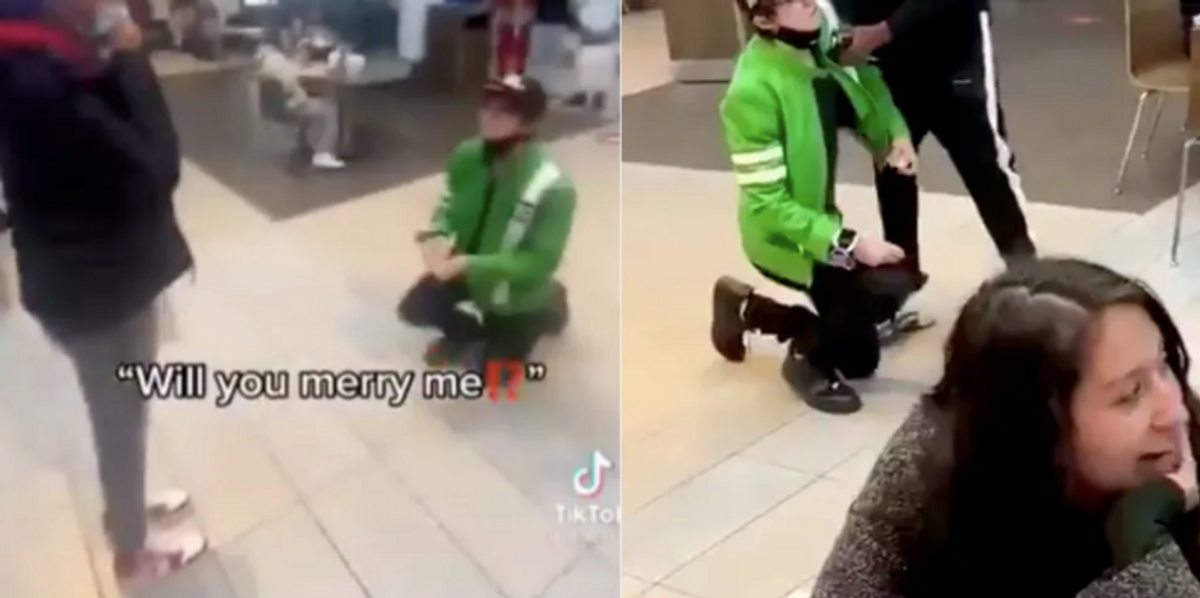 Viral video sees man's marriage proposal brutally rejected | indy100 Viral video sees man's marriage proposal brutally rejected | indy100