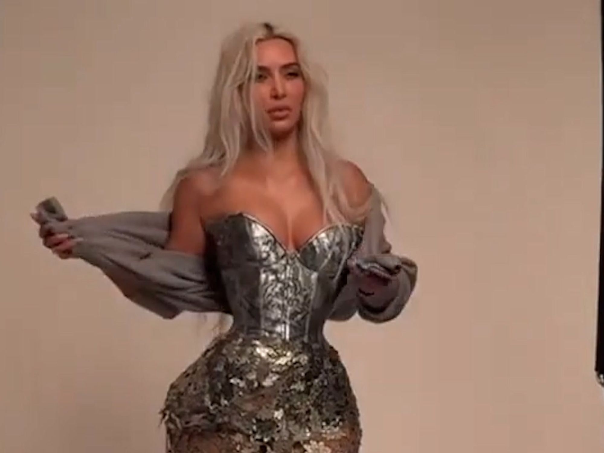 kim kardashian corset dress Kim Kardashian Had 'Corset Breathing Lessons' for Met Gala Gown
