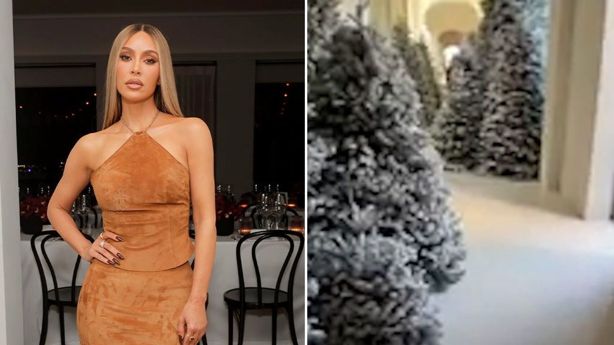 Kim Kardashian roasted for ‘hilariously tacky’ hallway of Christmas trees in £48 million mansion