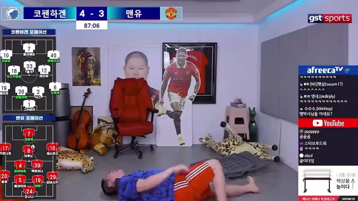 Korean streamer trashes room after Manchester United concedes to Copenhagen