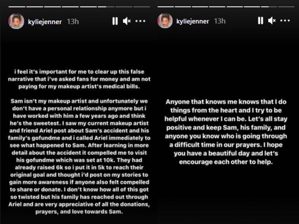 Kylie explained her side of the story via Instagram