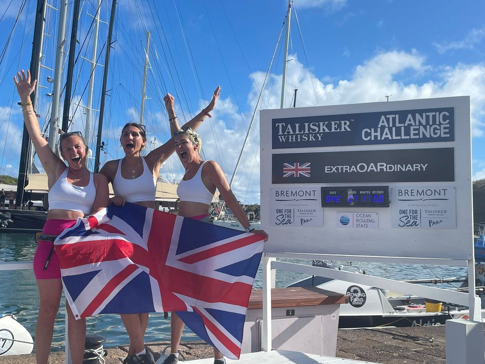 British rower with incurable cancer sets new world record for Atlantic crossing