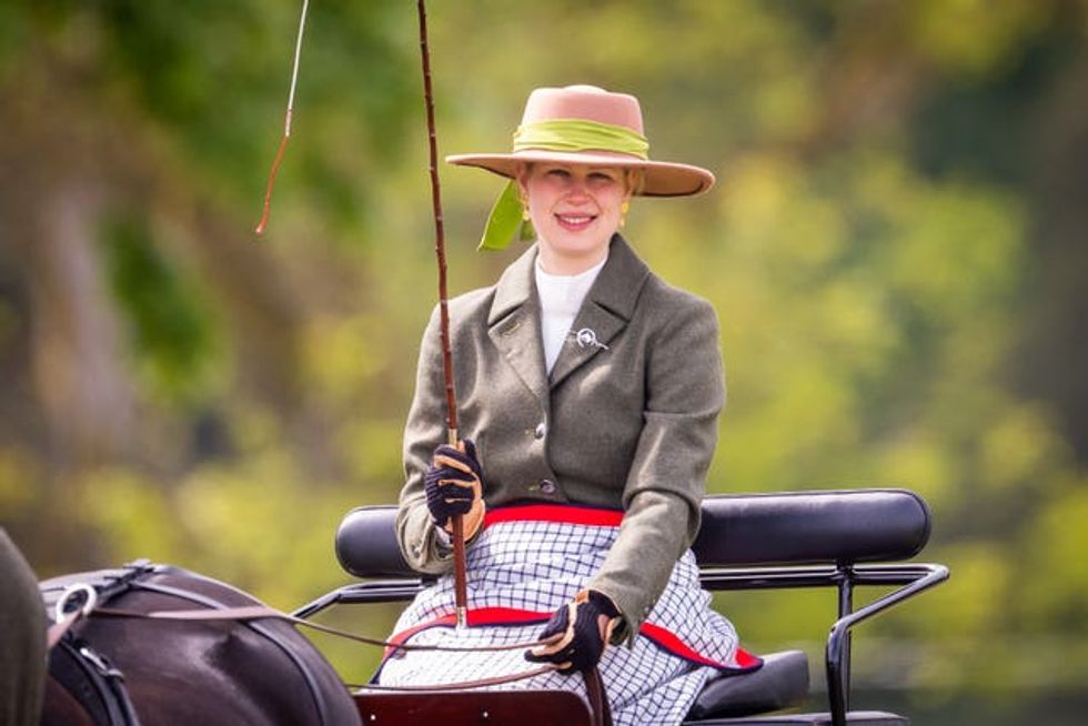Lady Louise Windsor driving a carriage during the Royal Windsor Horse Show