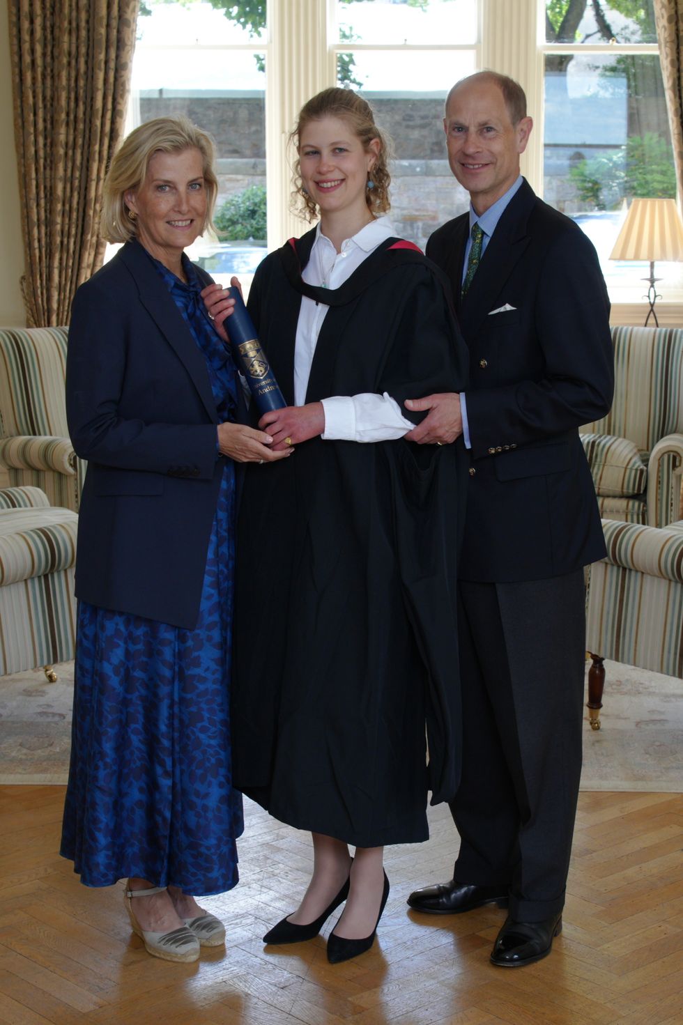 Lady Louise Windsor with her parents the Duke and Duchess of Edinburgh