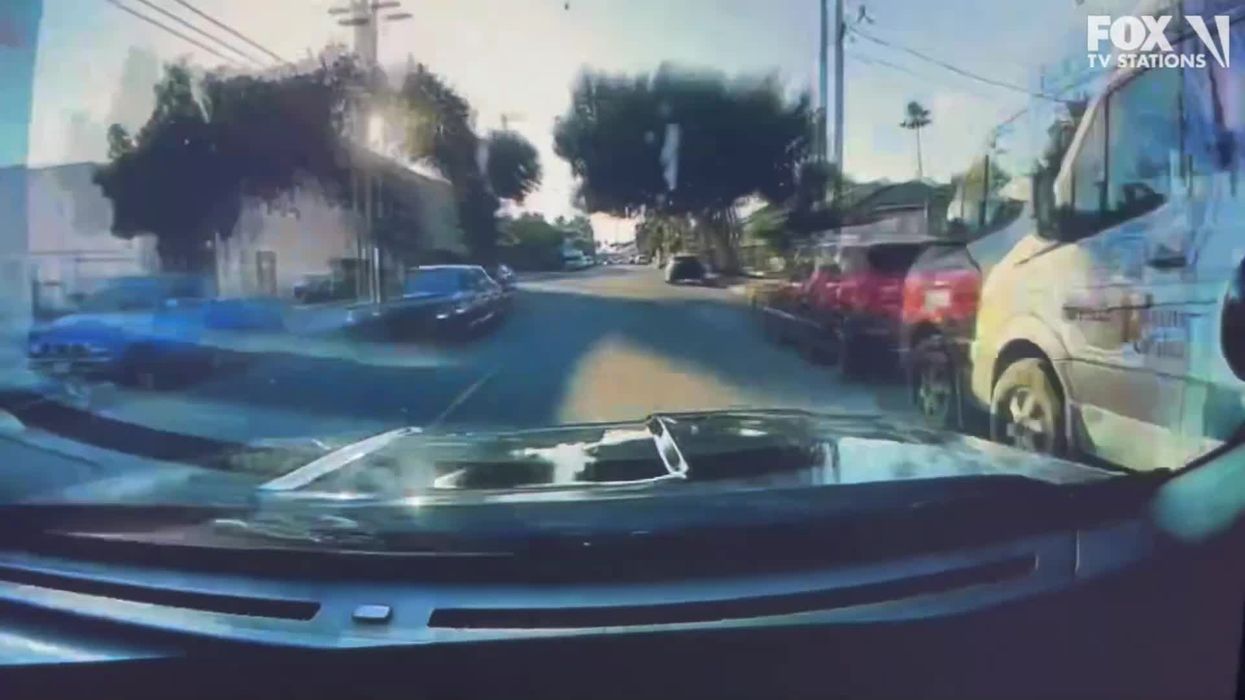 Cop hits fellow officer during high-speed police chase in wild dashcam footage