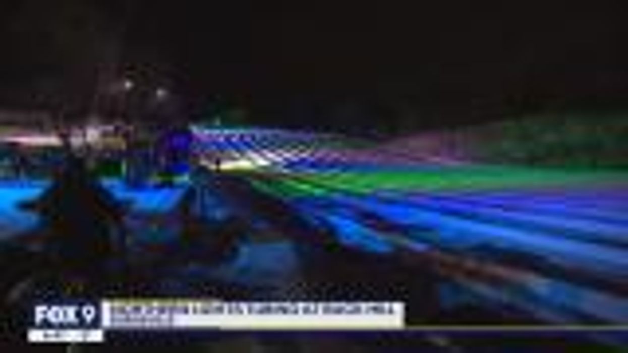 Laser light show turns tubing hill into work of art