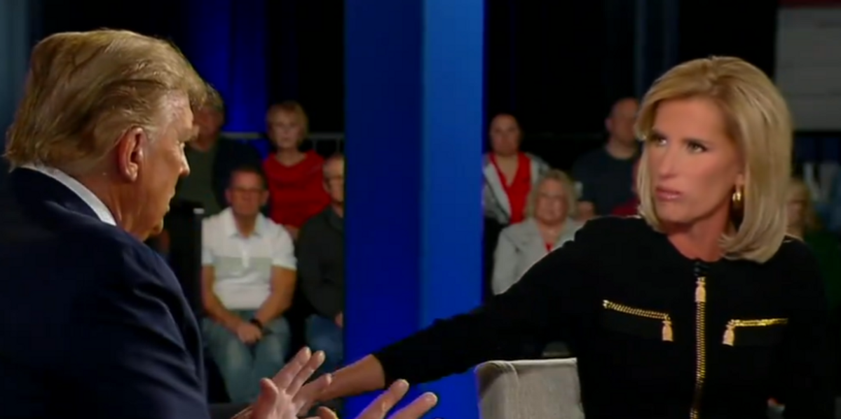 Awkward moment Laura Ingraham has to fact check Trump during town hall