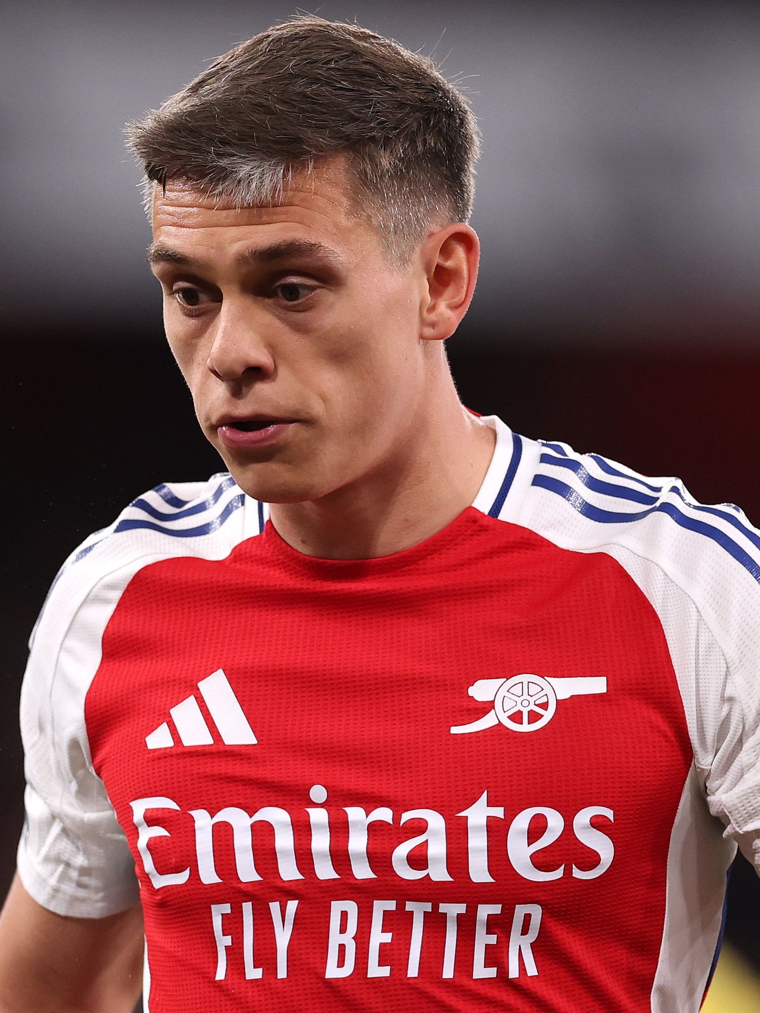 Leandro Trossard of Arsenal reacts during the Premier League match between Arsenal FC and Crystal Palace FC at Emirates Stadium on April 23, 2025 in London, England