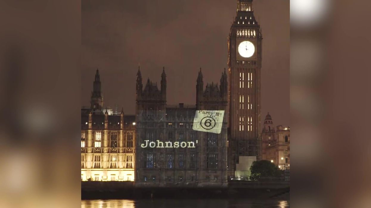 Led By Donkeys does spectacular projection of the Partygate timeline onto parliament