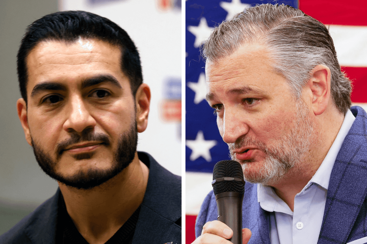 Left, Abdul El-Sayed. Right, Ted Cruz.