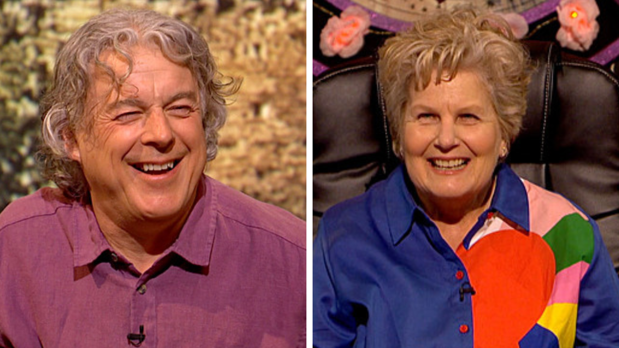 Left, Alan Davies. Right, Sandi Toksvig.