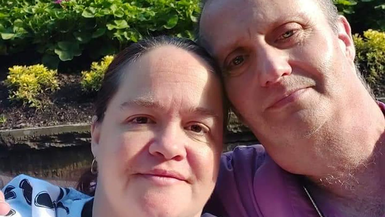 <p>(Left) Alison Wynn with her partner (Right) Paul Wynn - who tragically died moments before getting married</p>