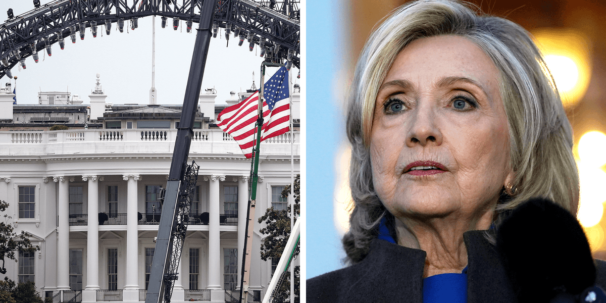 ‘What a metaphor’: Hillary Clinton attacks the optics of Trump’s White House