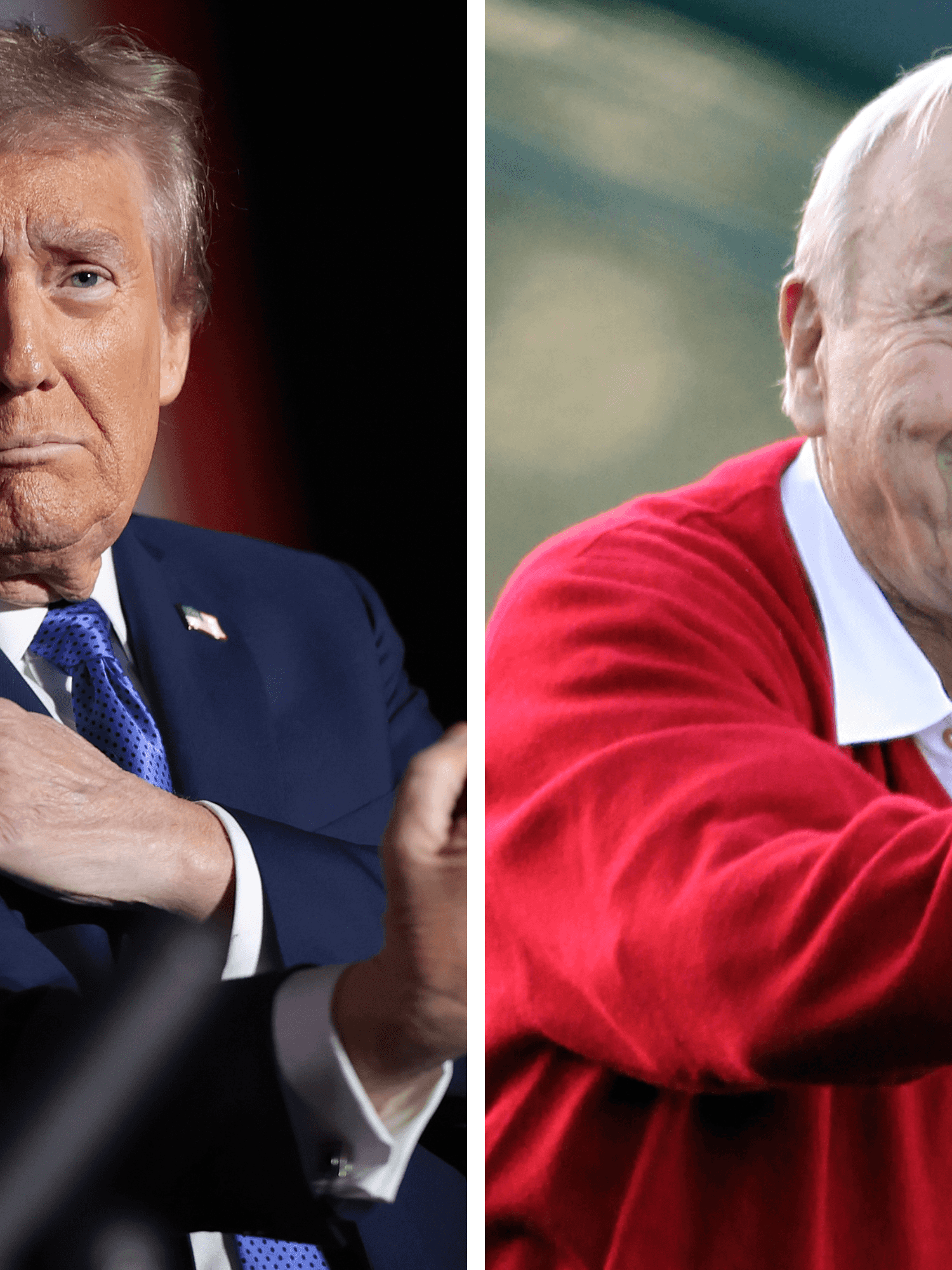 Left, Donald Trump. Right, Arnold Palmer.