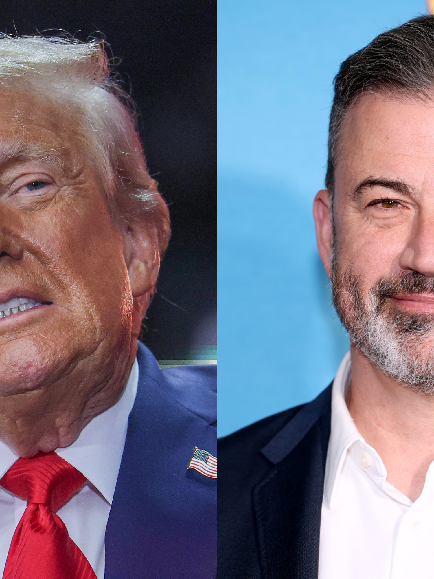 Left, Donald Trump. Right, Jimmy Kimmel.