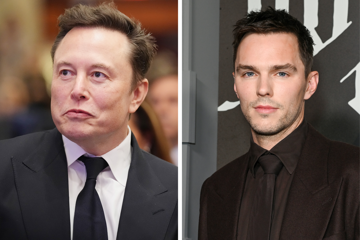 Left, Elon Musk and right, Nicholas Hoult.