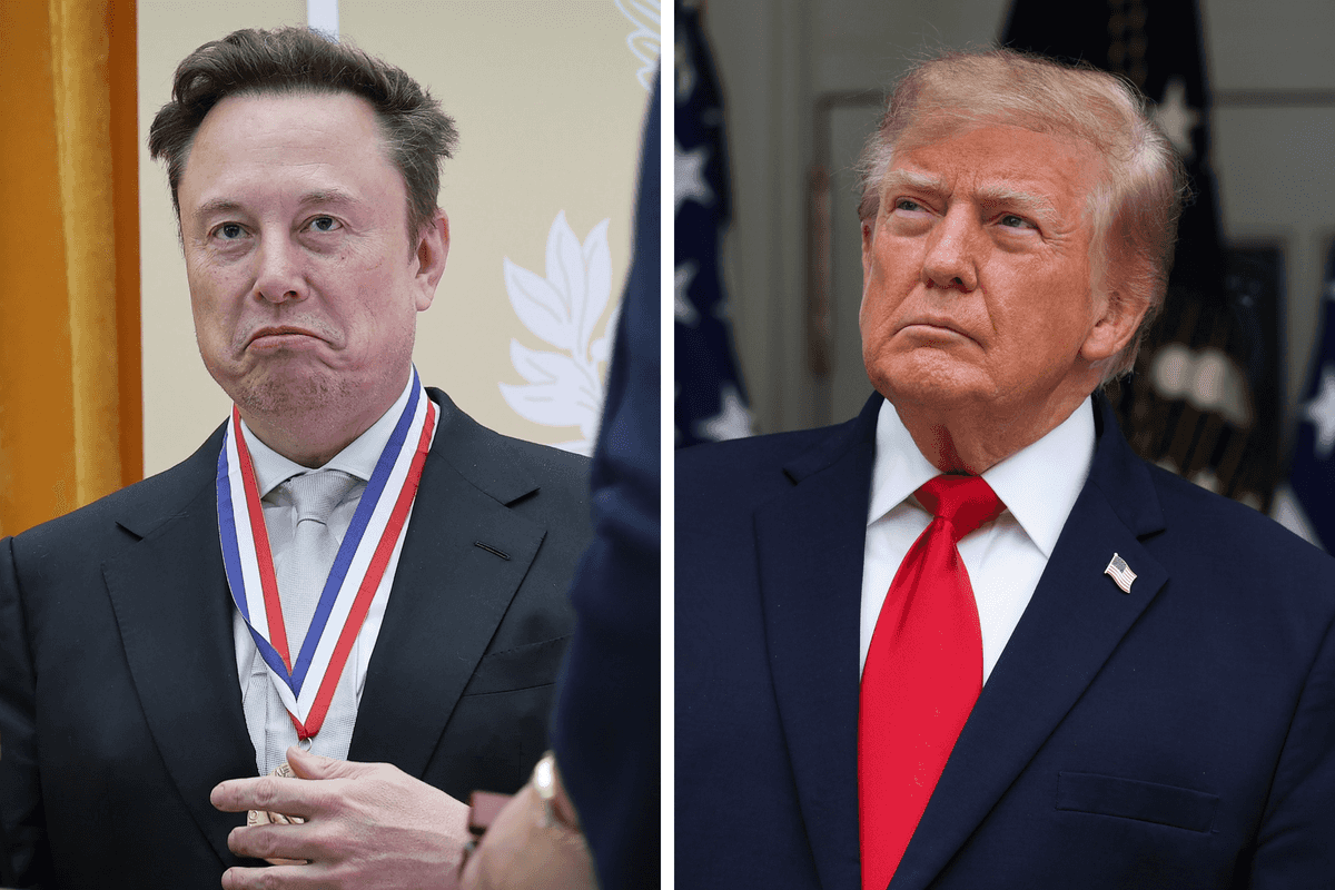 Left, Elon Musk. Right, Donald Trump.