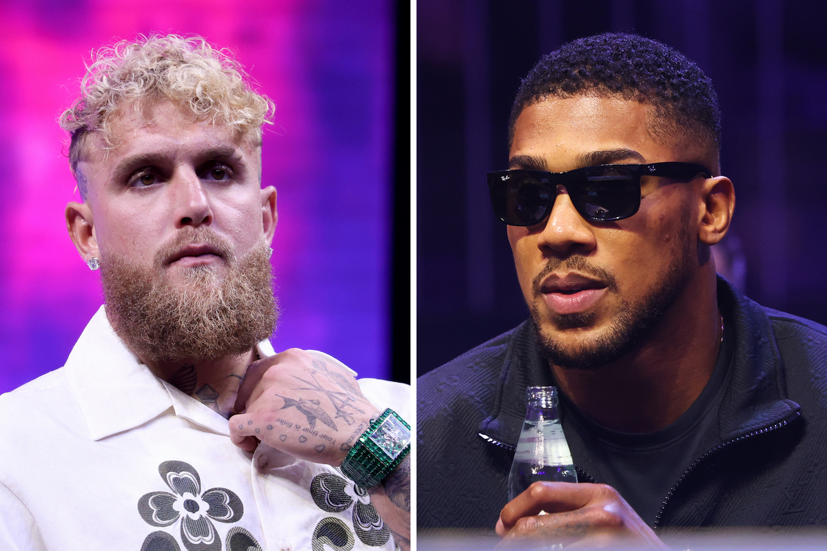 Left, Jake Paul. Right, Anthony Joshua.