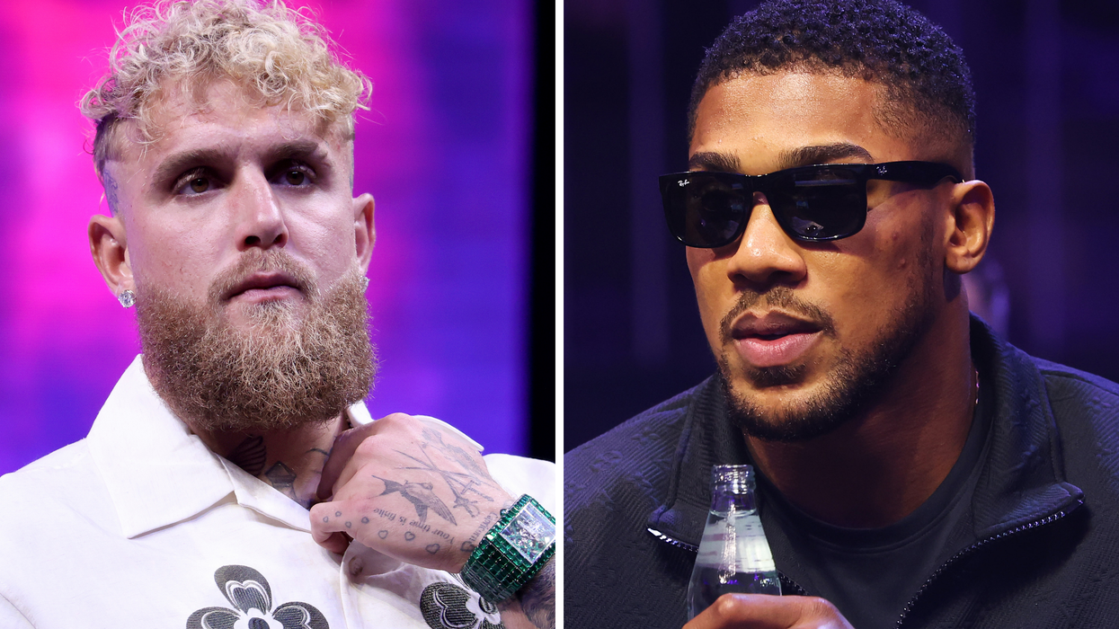 Left, Jake Paul. Right, Anthony Joshua.