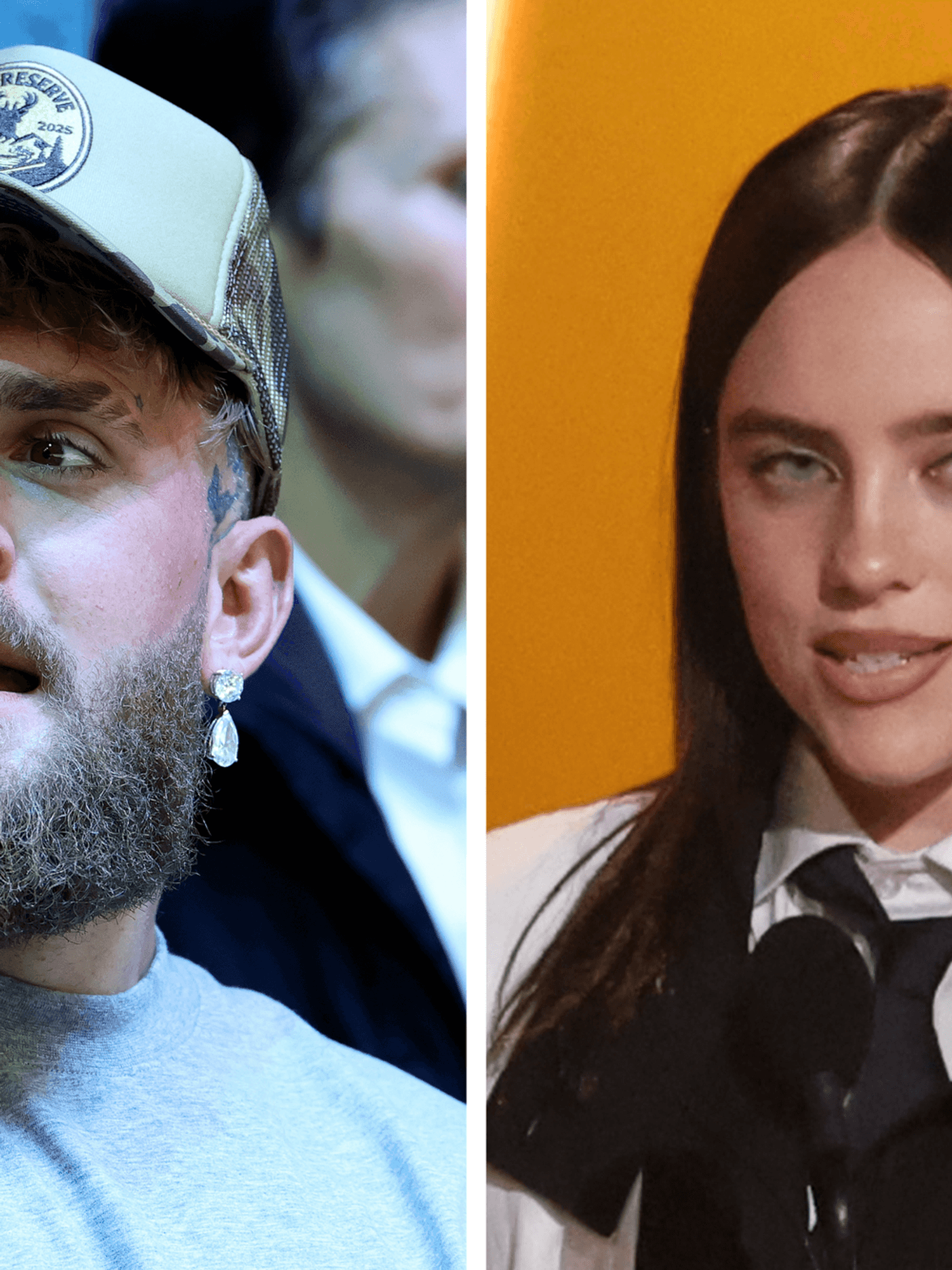 Left, Jake Paul. Right, Billie Eilish.