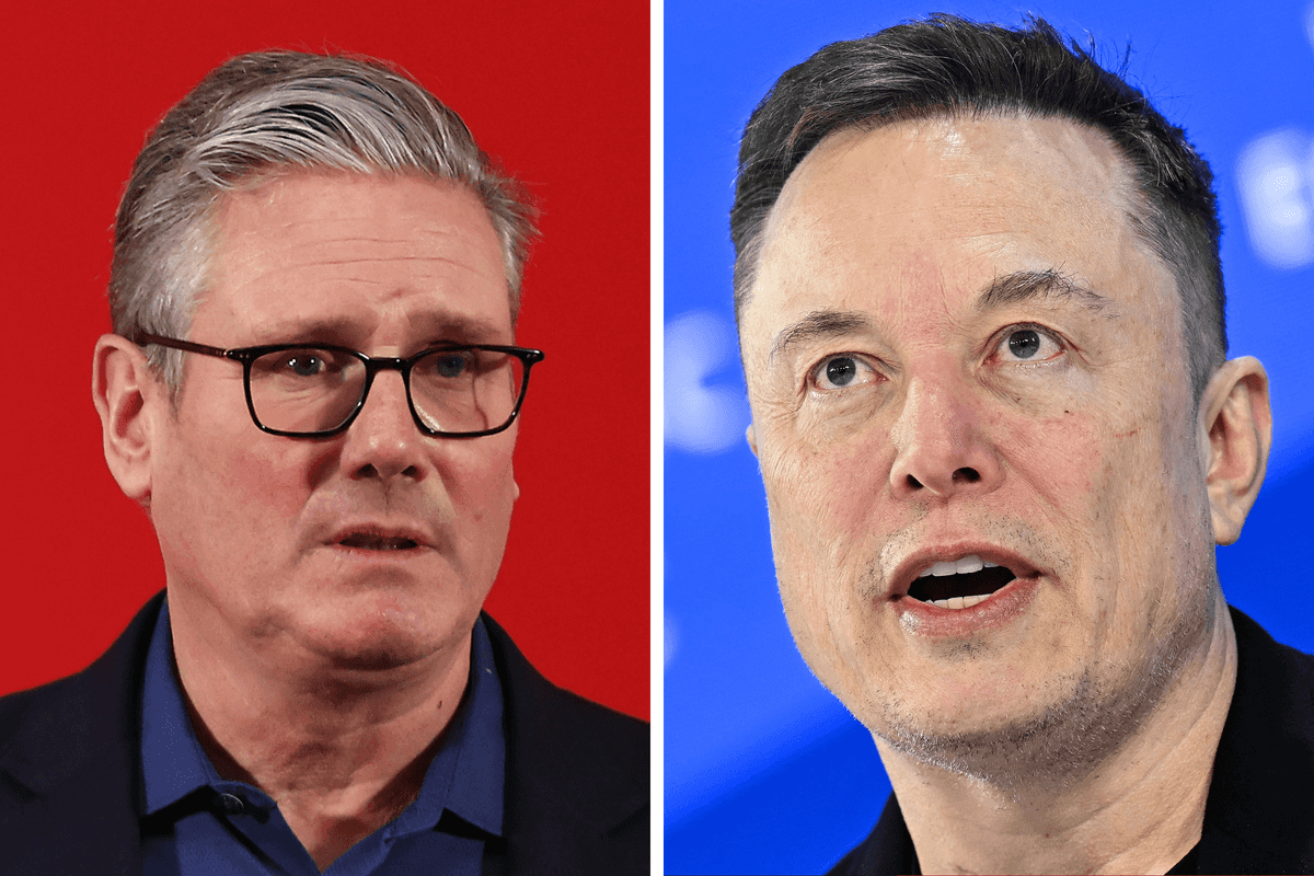 Left, Keir Starmer. Right, Elon Musk.