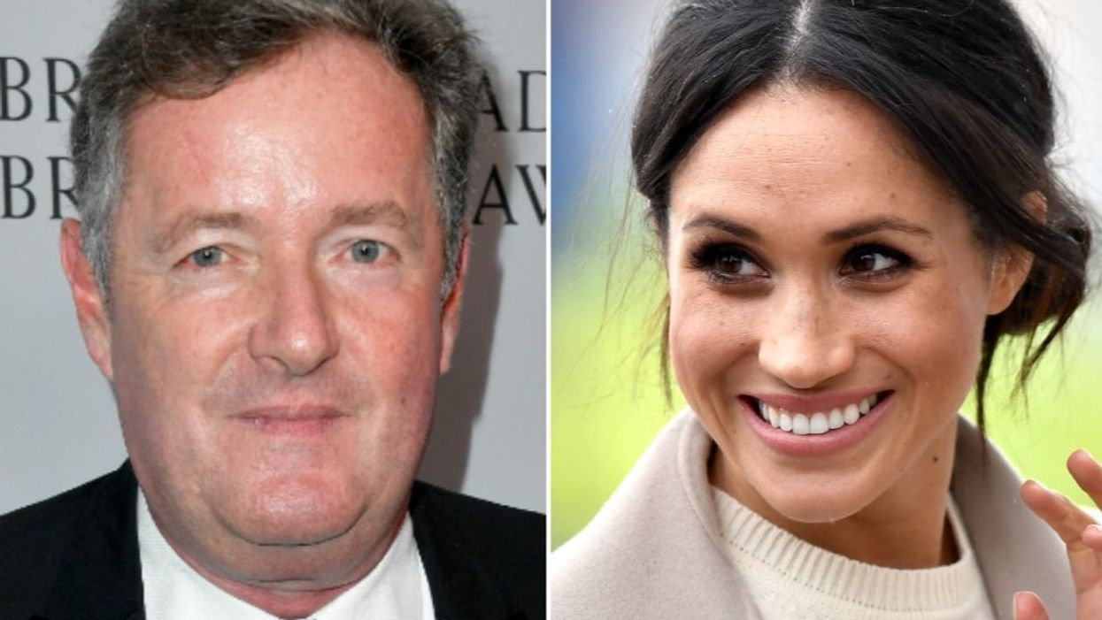 <p>(Left) Piers Morgan took to Twitter to take another swipe at Meghan Markle while sharing how none of the Ofcom complaints about him were upheld</p>