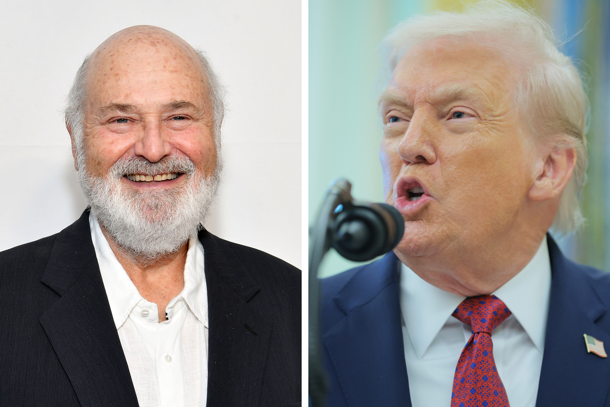 Left, Rob Reiner. Right, Donald Trump.