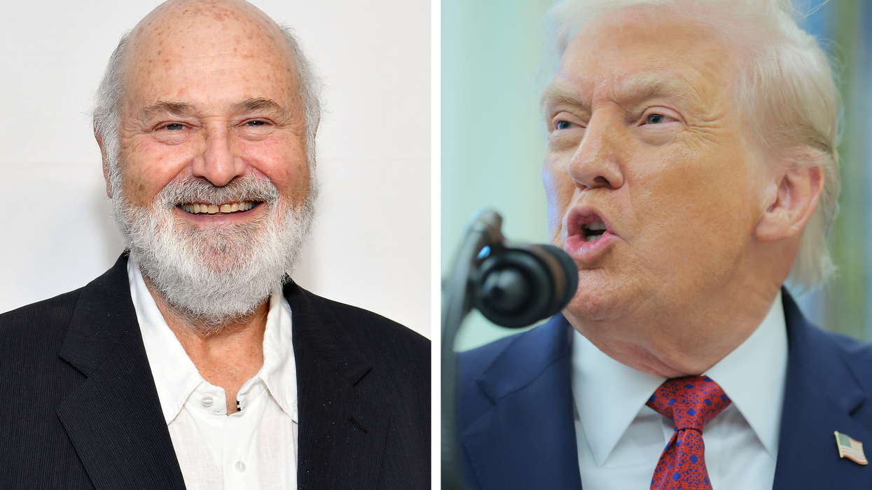 Left, Rob Reiner. Right, Donald Trump.