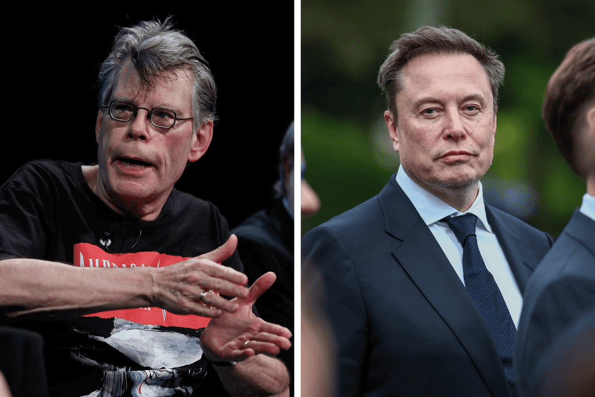 Left, Stephen King. Right, Elon Musk.