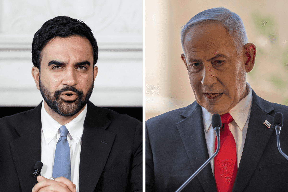 Left, Zohran Mamdani. Right, Benjamin Netanyahu.