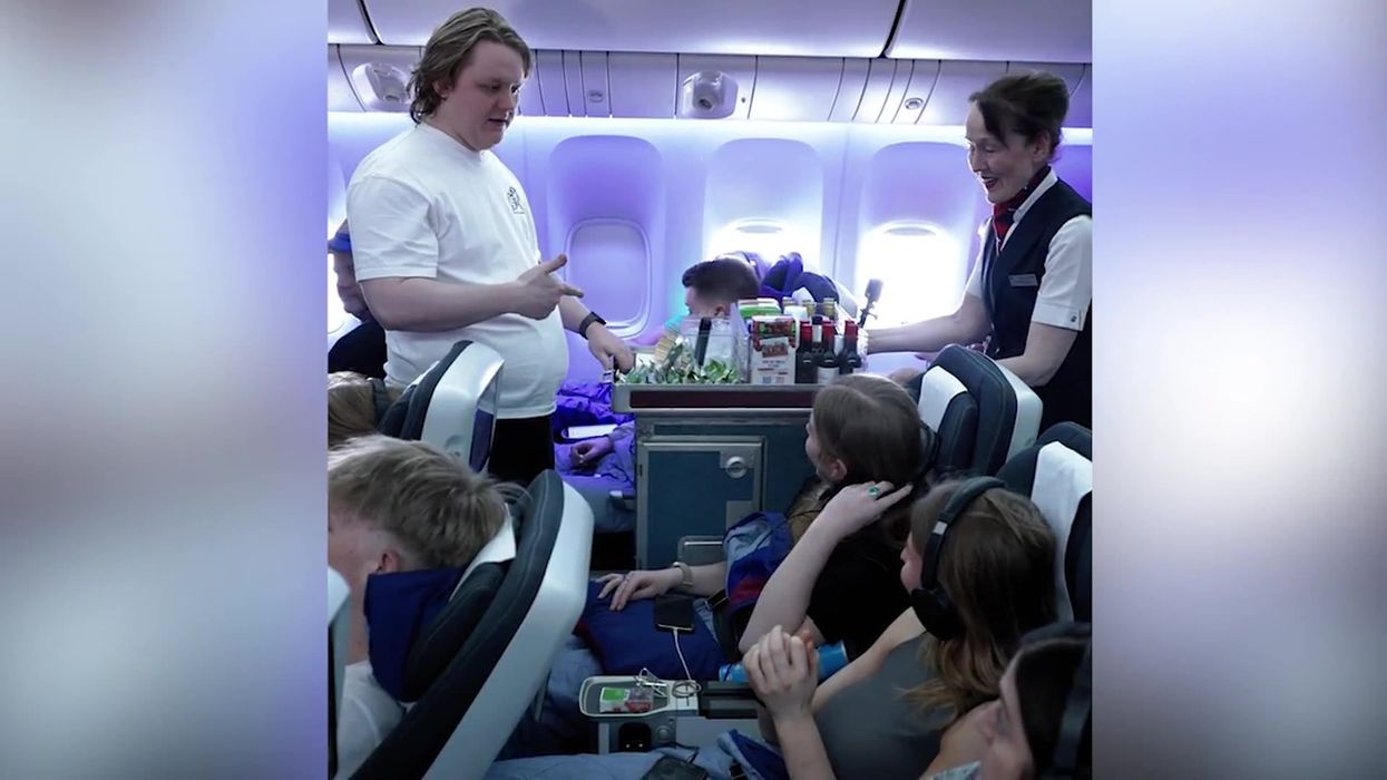 Lewis Capaldi surprises British Airways passengers by becoming 'air hostess'