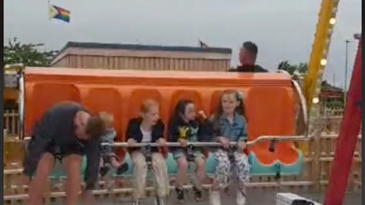 Dad left red-faced after passing out on kids' fairground ride