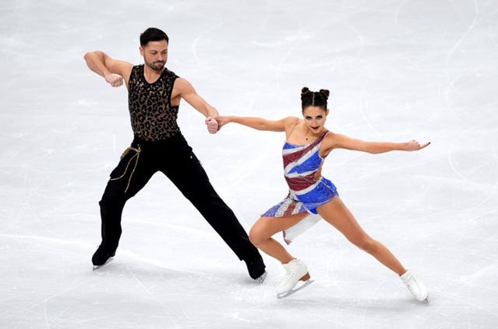 Lilah Fear and Lewis Gibson skating