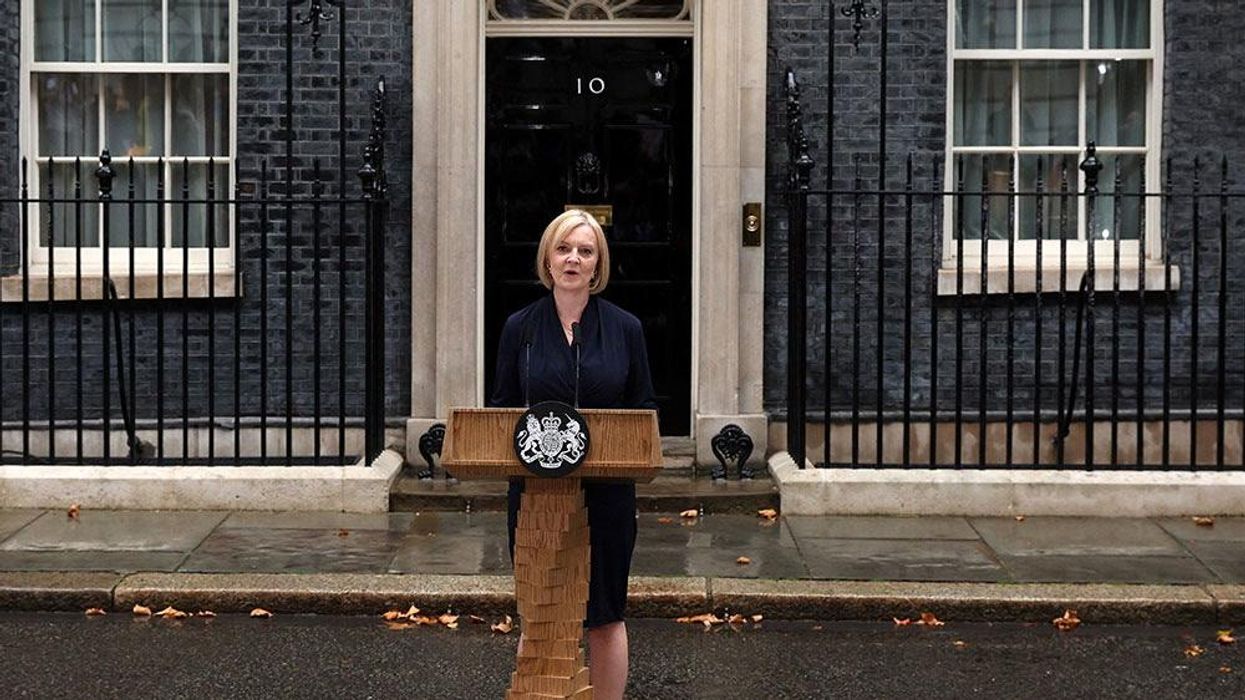 Protesters play 'Mad World' while Liz Truss enters Downing Street as new Prime Minister