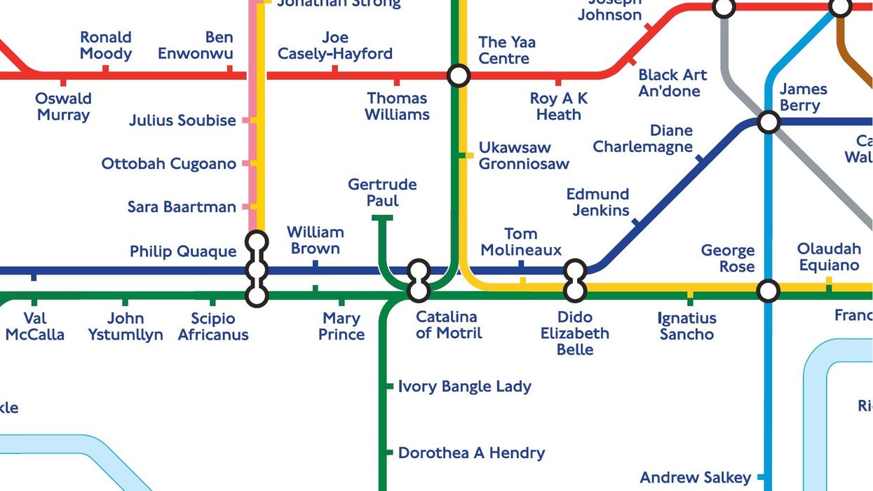 London’s Tube map has been reimagined to celebrate the contribution black people have made to British life throughout history (TfL/PA)