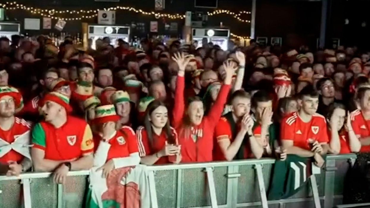 Lone England fan in Welsh fan park gets frosty reception celebrating goal
