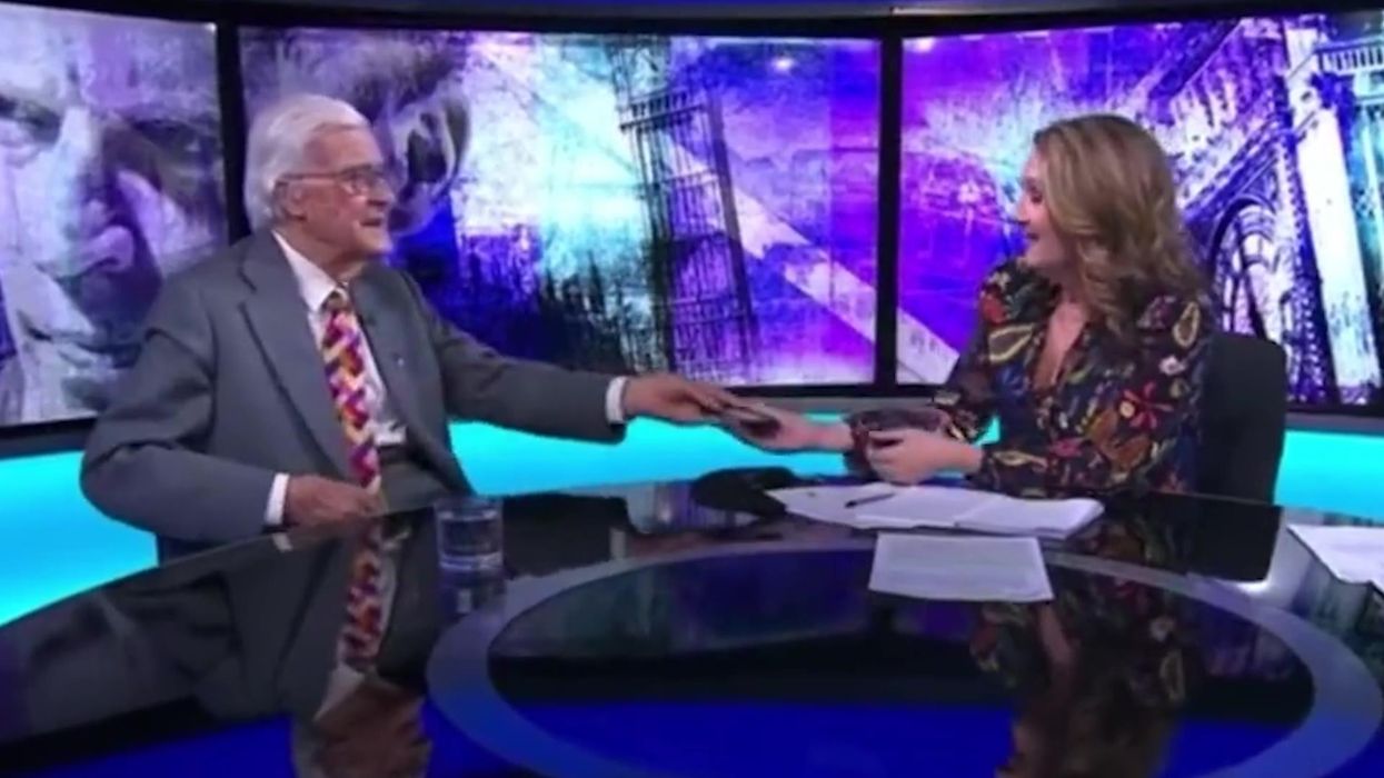 Awkward moment Lord Baker's phone goes off four times during Newsnight appearance