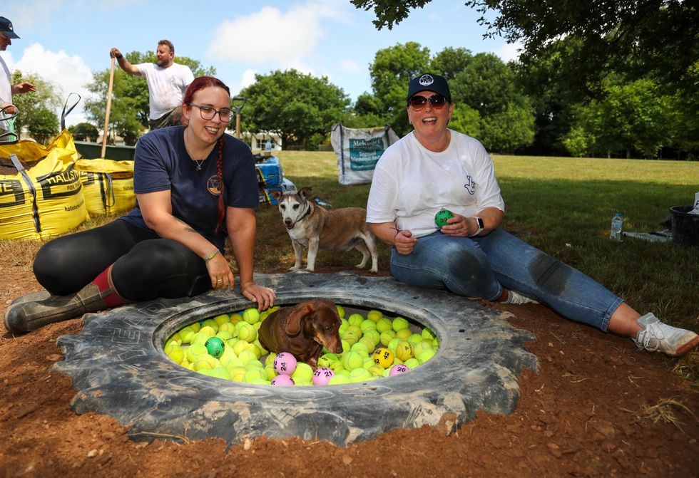 Lottery winners get stuck in creating herb garden at dog ‘retirement home’