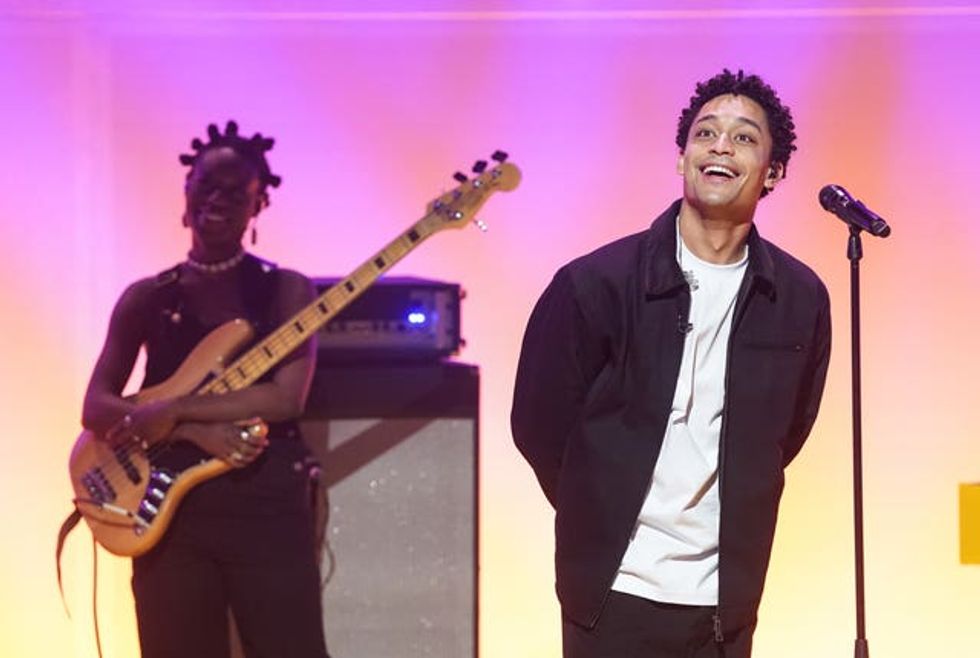 Loyle Carner performing on The Graham Norton Show