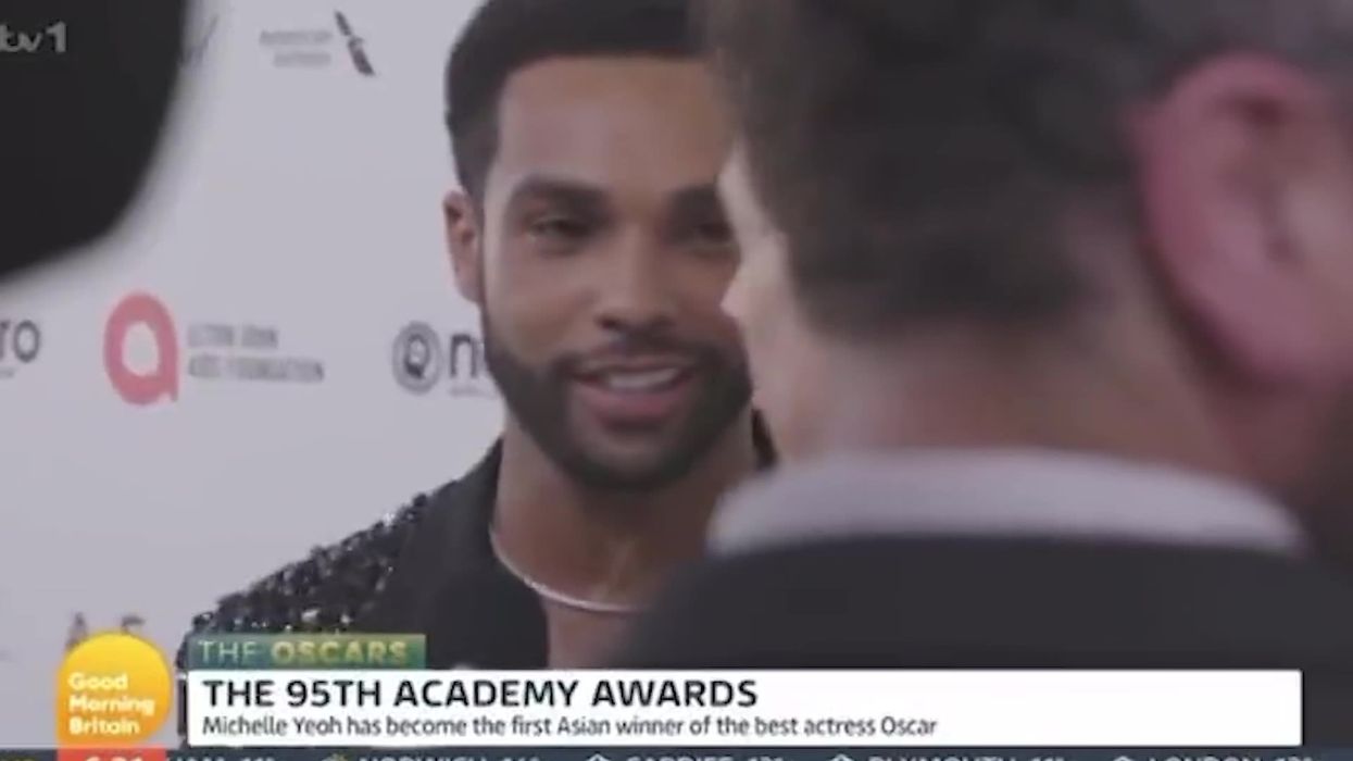 Moment Lucien Laviscount shouts 'f*** the Tories' during Oscars interview