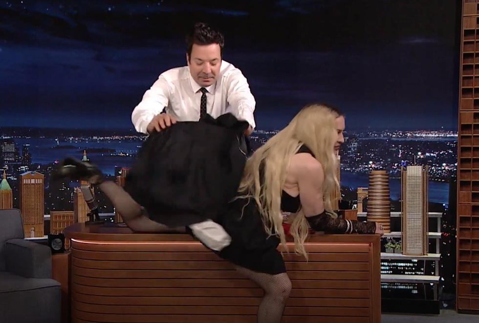 <p>Madonna during the Tonight Show Starring Jimmy Fallon</p>
