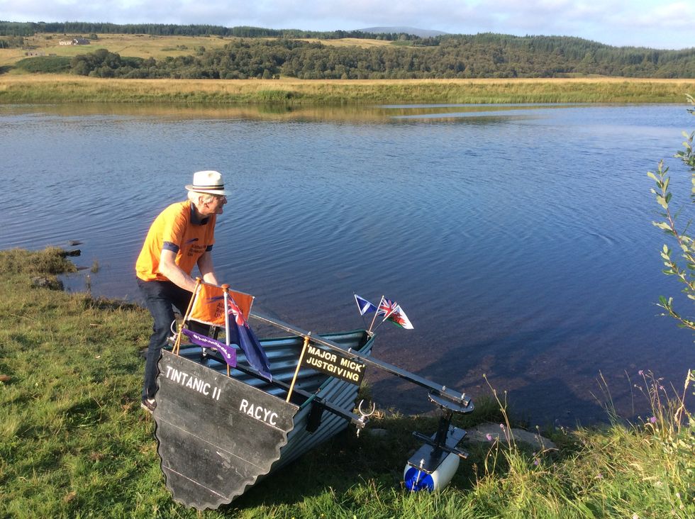 Major Mick brings his Tintanic to the Kyle of Sutherland in Scotland (Mick Stanley/PA)