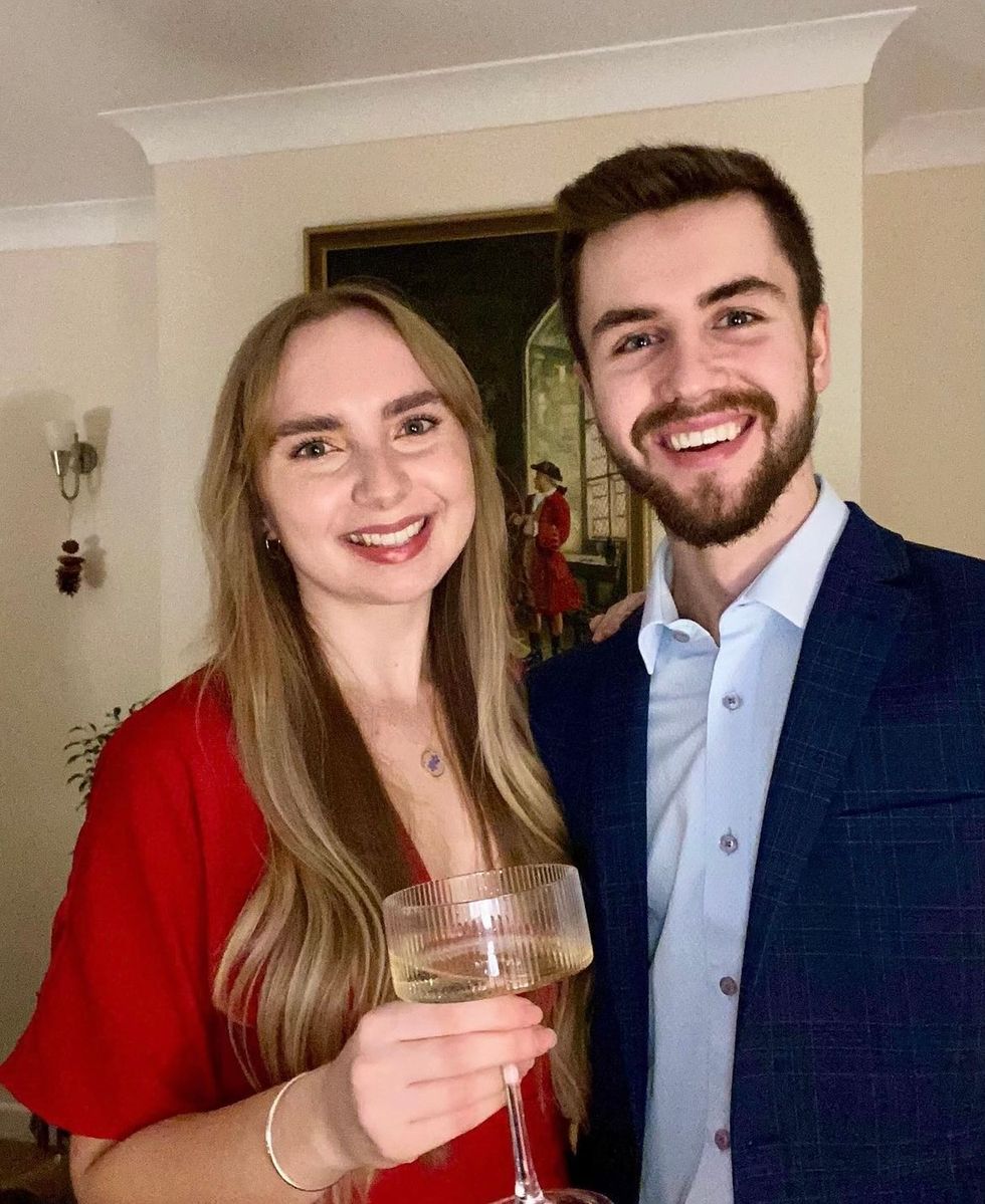 Man and woman smiling together