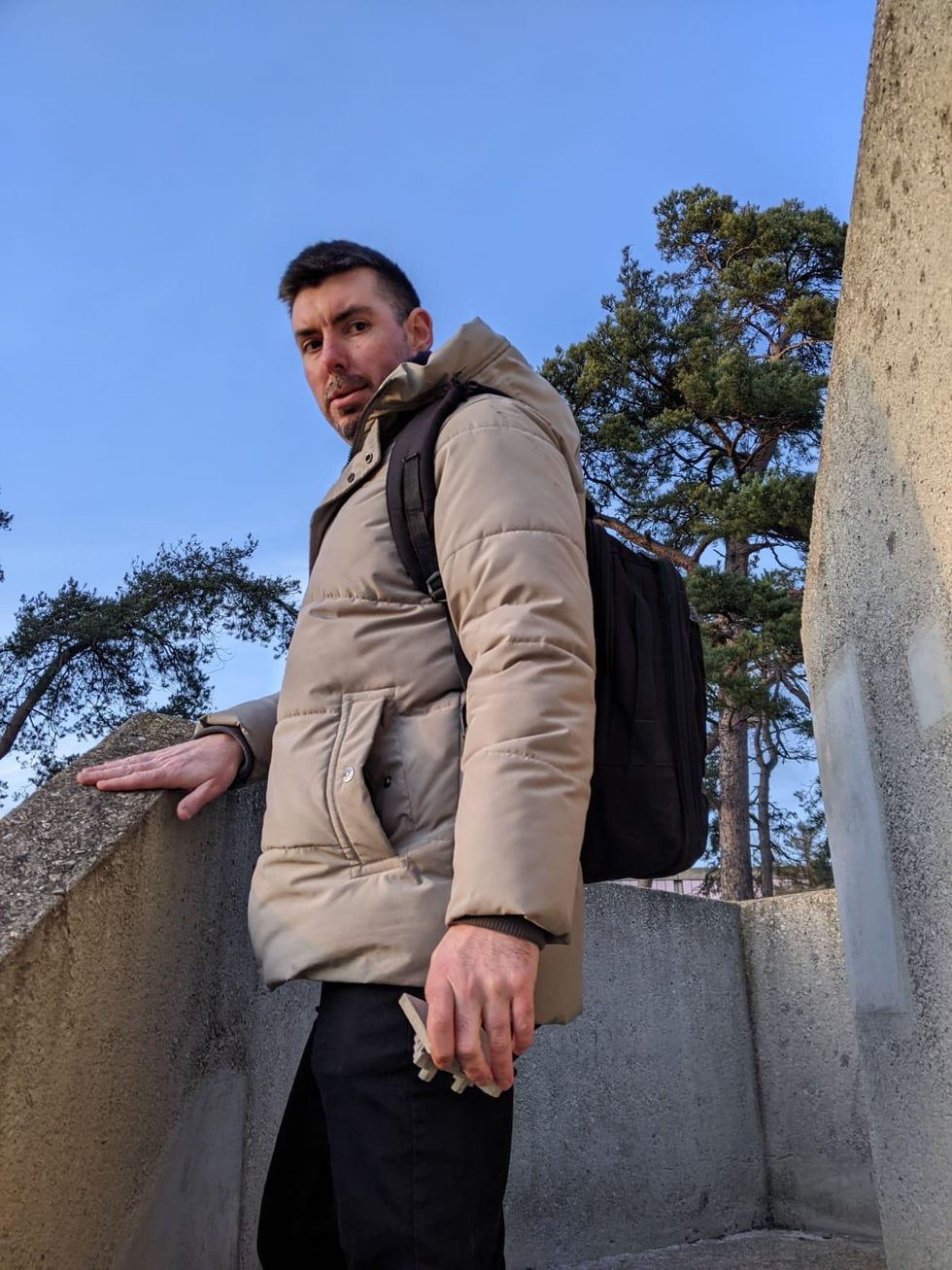 Man looking at camera