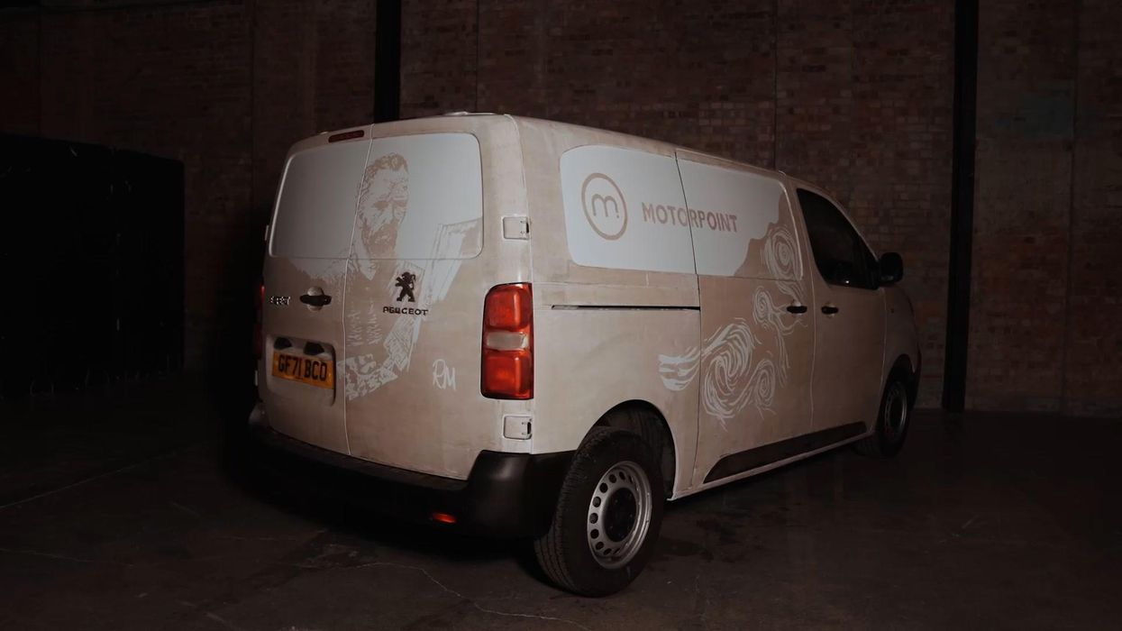 Artist recreates incredible Van Gogh portrait on back of dirty van
