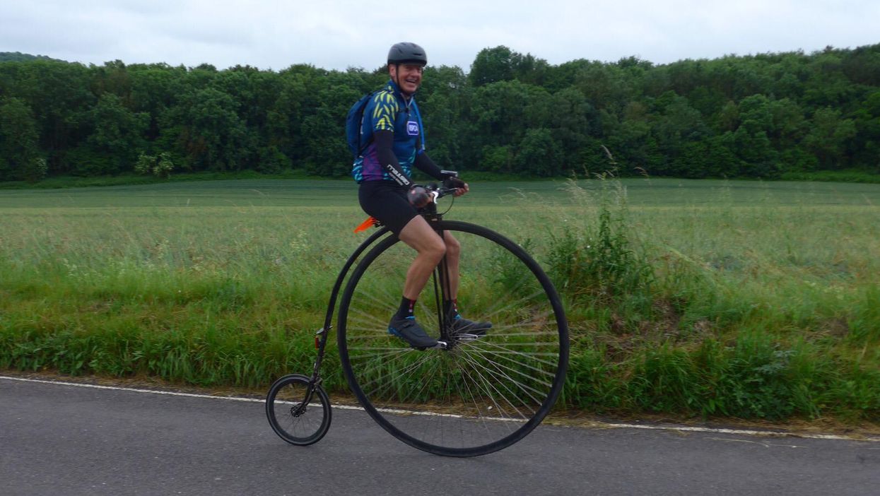 Man rides hundreds of miles on penny farthing for RSPCA