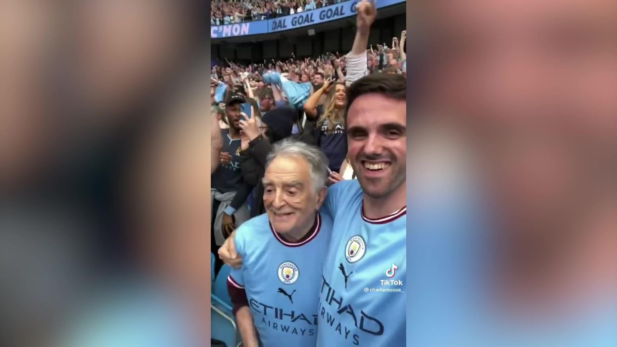 Guy takes grandad with dementia on day out of a lifetime to Man City game